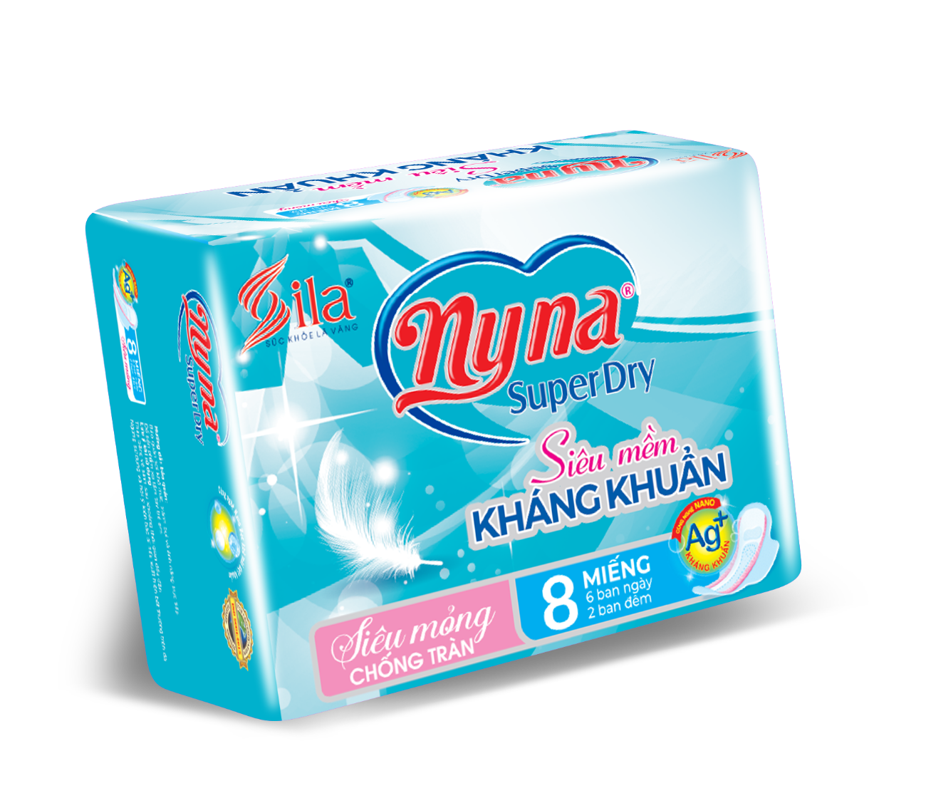 Băng vệ sinh Xanh Nyna Kháng khuẩn 8 miếng ( 6 ban ngày +2 ban đêm)